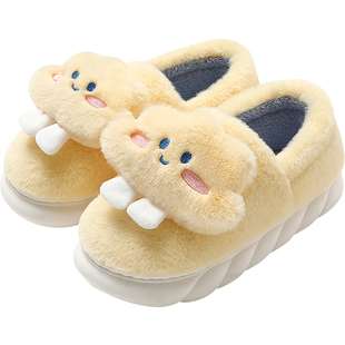 云朵棉拖鞋女款包跟2025新款冬季室内家居厚底可爱保暖毛绒棉鞋女