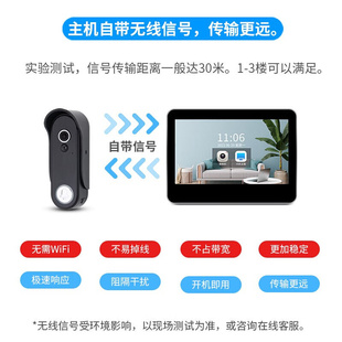 wifi无线可视门铃带显示屏免打孔免布线免高清对讲防水夜视别墅庭