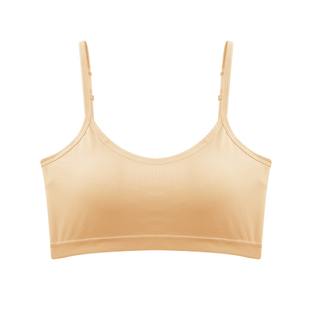美背内衣女夏季薄款一体文胸白色吊带小背心防走光高中生少女抹胸