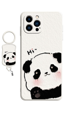 小熊猫适用苹果15手机壳iPhone12promax液态硅胶手绳8plus/7plus/6s/11/14/13全包防摔se3/2xr情侣13mini男女