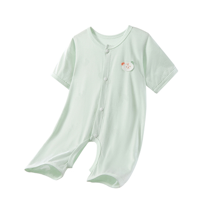 婴儿衣服夏季薄款短袖开裆爬服
