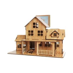 木质立体拼图儿童手工DIY房子拼装建筑模型男女孩益智动脑玩具