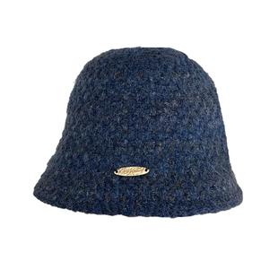 韩版混色针织水桶帽子女冬季百搭遮脸显脸小毛线复古保暖渔夫帽潮