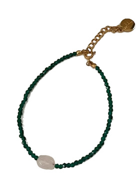 N/L天然粉晶绿水晶手链戒指