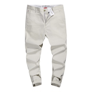 GXG男装 夏季纯棉冰丝九分裤韩版潮流小西裤修身薄款透气休闲男裤