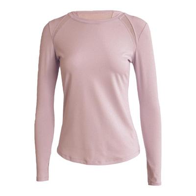 长袖瑜伽健身衣女网纱拼接圆下摆