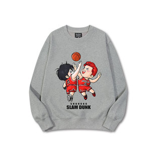 灌篮高手联名圆领加绒卫衣男女款2023新款湘北流川枫樱木花道动漫