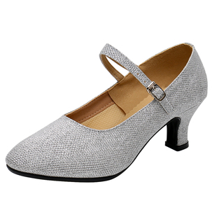 女式拉丁舞鞋成人摩登舞鞋女广场舞鞋舞蹈鞋中跟跳舞鞋2023年新款