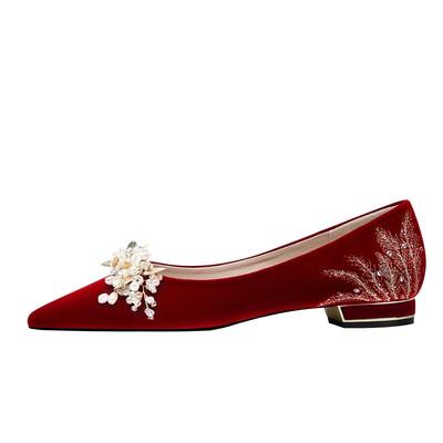 茉嘉娜婚鞋平底舒适不累脚