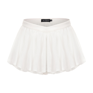 NanaJacqueline雪纺飘纱半裙女新款气质伞状荷叶边裙摆温柔防走光