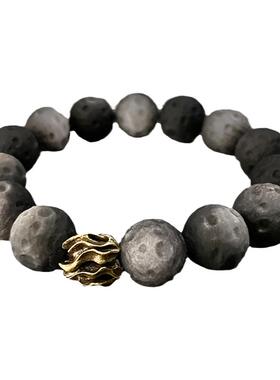 渐变火焰月球银曜石手串