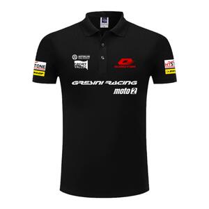 qjmotor摩托车moto2吉斯尼车队骑行服polo衫男士翻领带领短袖t恤
