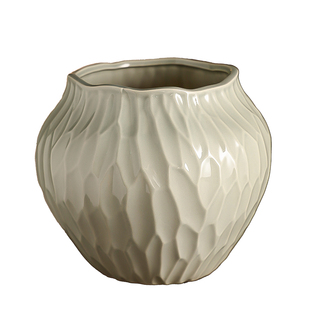 欧式简约陶瓷花盆家居创意异形高级感大口径流泉枫蝴蝶兰专用盆栽