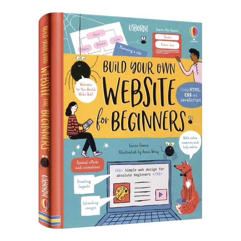 【自营】Usborne Build Your Own Website for Beginners 初学者网站搭建 儿童编程入门指南 网页搭建 STEM 英文原版进口图书