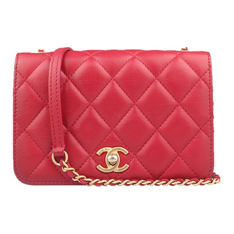 【自营】中古9新CHANEL香奈儿EVERYDAY CHIC 口盖链条牛皮斜挎包