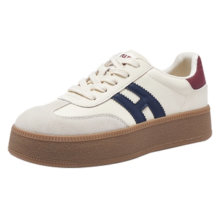 热风厚底德训鞋女鞋26年春季新款女士板鞋运动休闲鞋子H14W26102