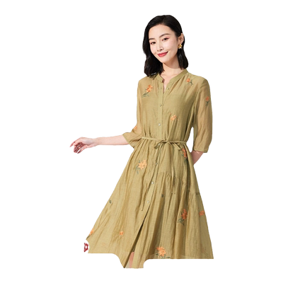 乔万尼优雅时尚中长款桑蚕丝