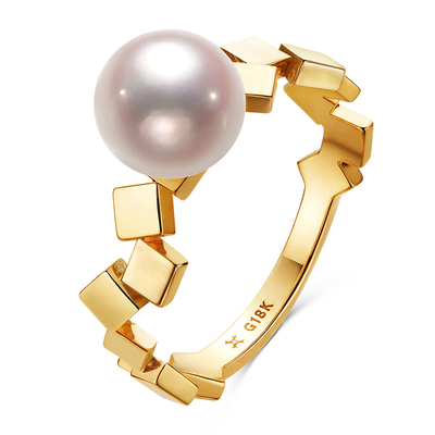 CIRCLE18K黄金AKOYA珍珠戒指