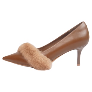 True Meaning·6cm·TM初遇毛毛高跟鞋真皮细跟单鞋巨好看的鞋子