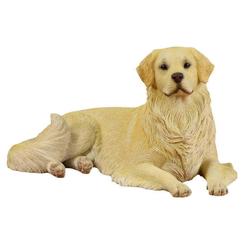 MrZ直销树脂金毛犬模型仿真动物家居车载狗狗摆件饰品潮玩手办