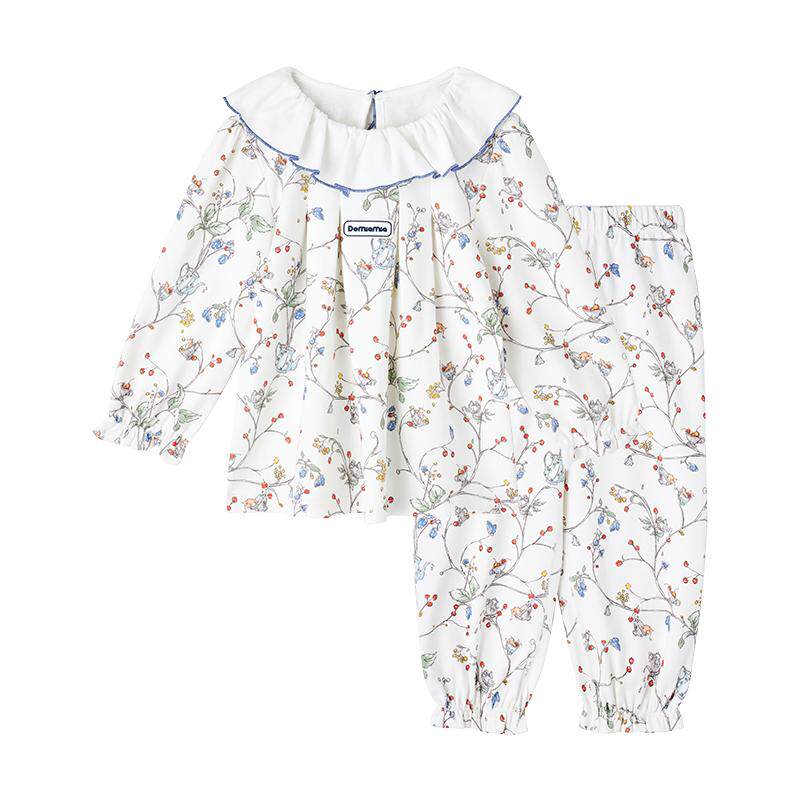 Domiamia儿童睡衣女童2026新款秋冬季宝宝空调服公主家居服套装