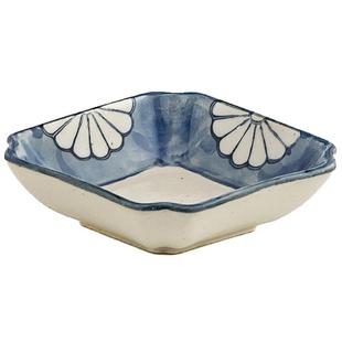 日本进口Studio M复古陶瓷菱形盘家用日式甜点盘豆皿调味碟蘸料盘