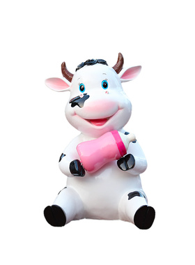 艺家乡卡通奶牛摆件农场动物雕塑