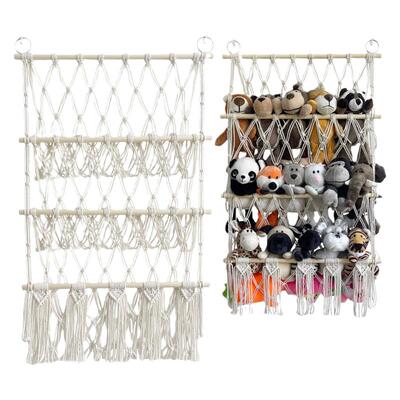 挂毯儿童房手工编织玩具收纳袋