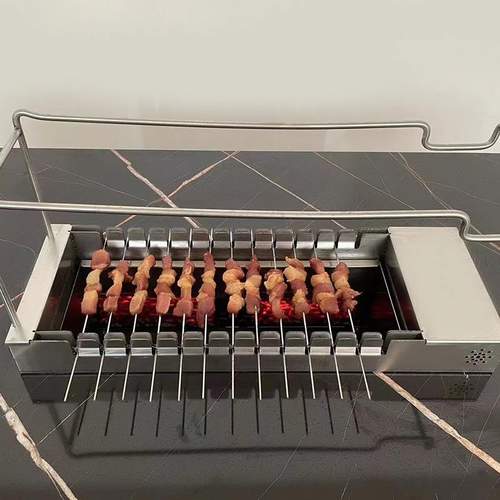 火山石烧烤炉商用无烟全自动旋转烤串机室内烧烤机烧烤羊肉串炉子