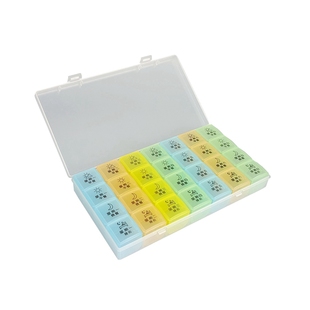 超大容量一周28格药剂分装收纳盒老年人保健药品7天药盒4格大盒子