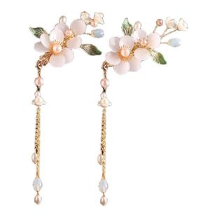 儿童汉服头饰对夹古装日常头饰古风发夹气质边夹发饰步摇流苏配饰