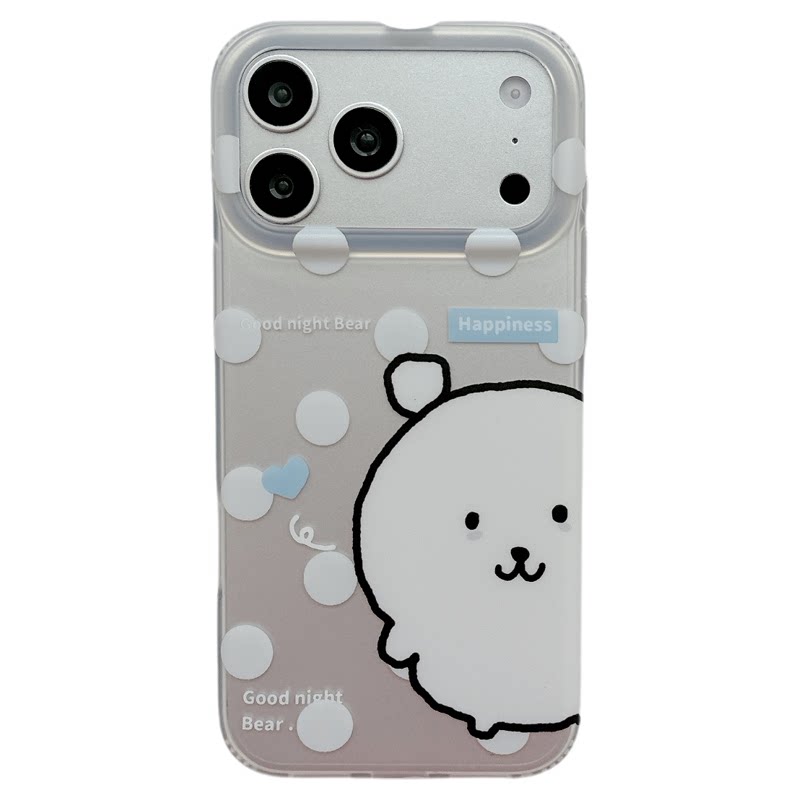 MoreRex 日韩ins可爱波点疲惫小熊适用苹果18手机壳iphone17promax新款18pro全包15防摔保护套14女16网红超火