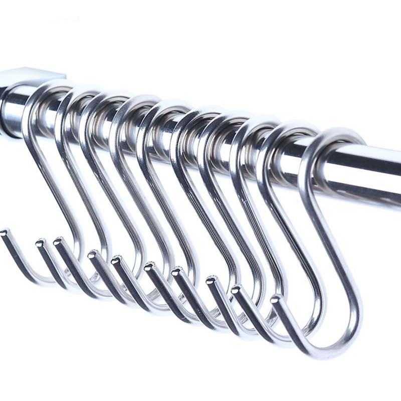 厨房衣服装S形展会挂钩免打孔金属不锈钢铁S勾形书包挂钩子免包邮