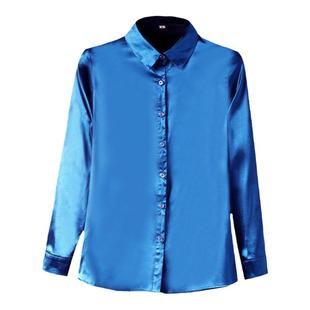 衬衫女仿真丝绸缎亮面上衣衬衣女款2025新款爆款小衫气质衬衫外套