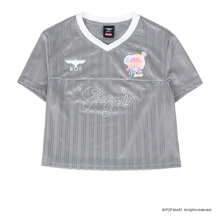 BOYLONDON复古潮流小V领潮趣涂鸦印花春夏短款T恤女款短袖W01264