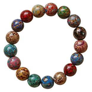 非遗大漆手串多宝珠12mm紫光檀木质佛珠胎底男女生文玩念珠子手链