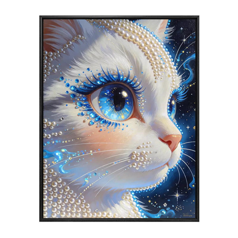 猫咪珍珠画粘贴钻石治愈系装饰画