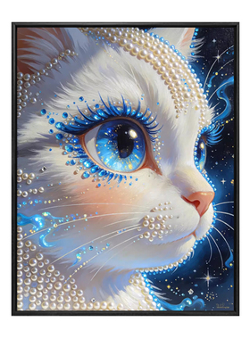 猫咪珍珠画粘贴钻石治愈系装饰画