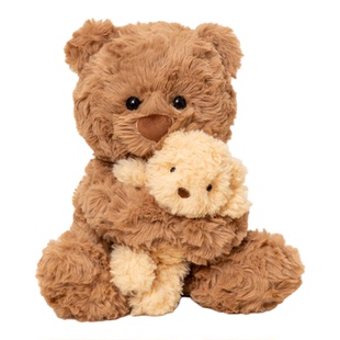 正版亲子抱抱小熊玩偶泰迪熊公仔毛绒玩具小兔子陪睡娃娃生日礼物