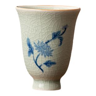 哥窑开片闻香杯创意梅兰竹菊茶杯功夫茶具品茗杯喝茶小杯子礼盒装