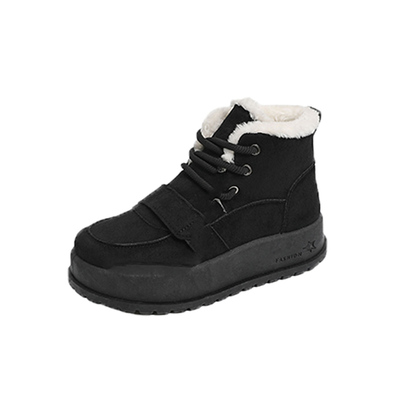 厚底雪地靴女款2025新款冬季加绒加厚保暖棉鞋小个子增高马丁靴女