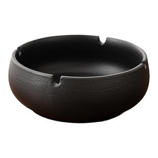 创意大号烟灰缸复古陶瓷茶室烟缸家用客厅办公室高级感中式防飞灰