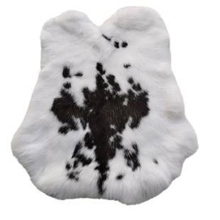 天然大兔皮整张兔毛料兔毛帽子围巾袖口手套坐垫用兔皮毛一体皮料