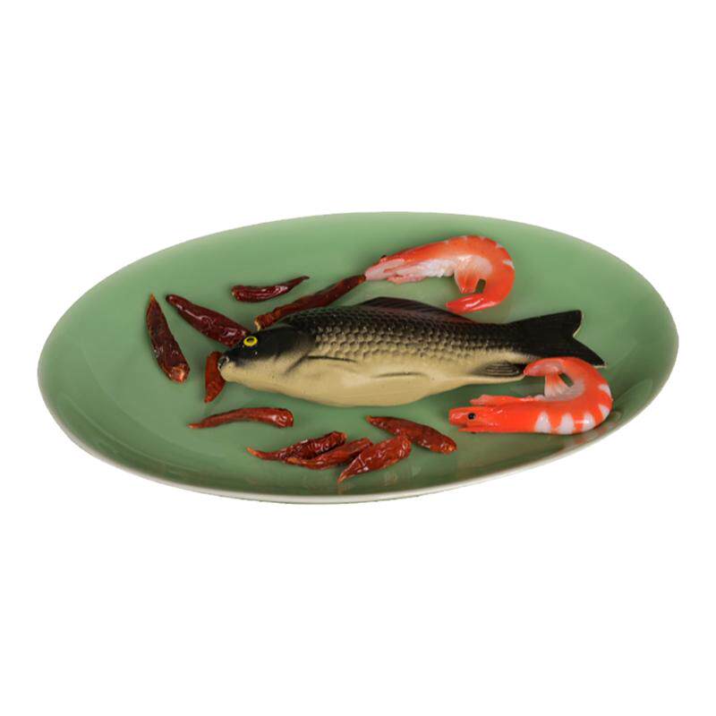 精品家用青瓷餐具光板大鱼盘