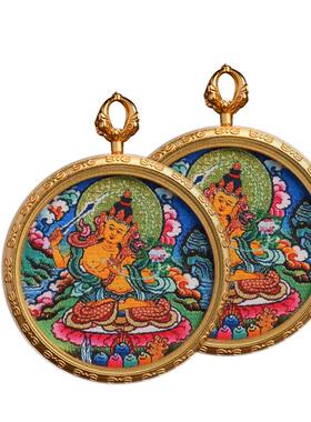 藏式唐卡不动明王吊坠属鸡人本命佛小唐卡挂件项链本命年饰品礼物