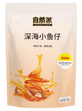 自然派香辣小鱼仔88gx3袋杏鲍菇