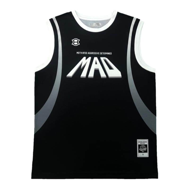 Madhoops渐变黑白篮球训练飞盘健身运动雪花速干无袖坎肩背心球服