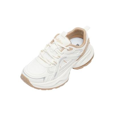 三福运动鞋女春季经典复古老爹鞋不规则线条中厚底女鞋828144