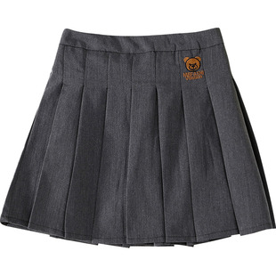 女童洋气半身裙春秋款2026新款韩版中大童学院风百褶短裙女孩裙子