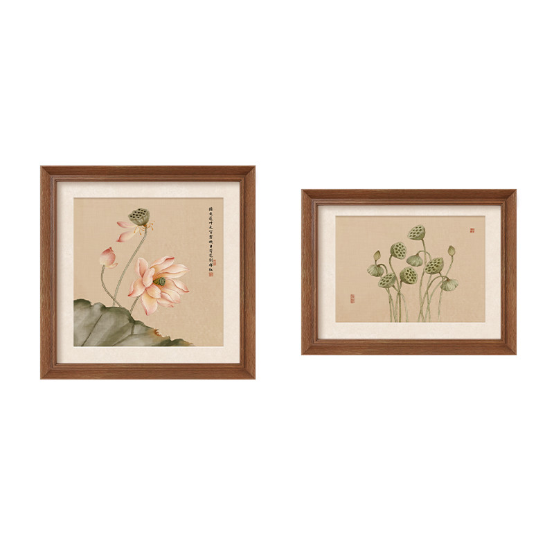 新中式荷花图卧室装饰画